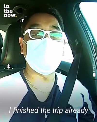 Racist man goes off in a Lyft driver when he's asked to wear a face mask