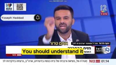 When Yoseph Haddad speaks Arabic with terrorists sympathizers on TV (Israeli N12 News Channel)