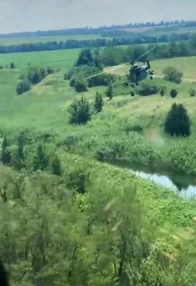 Ukrainian heli on a way to hit some russians