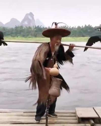 Lao Huang, 86. Cormorant fisherman in Yangshuo, China.