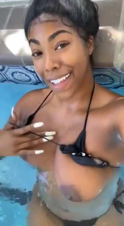 Swimming pool tease