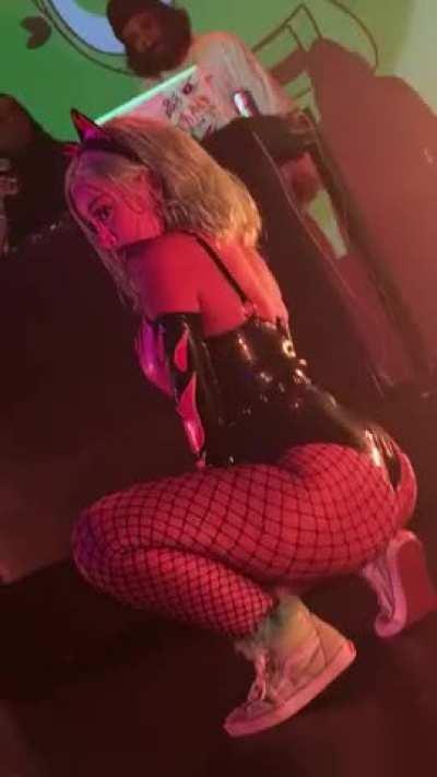 Doja in fishnets