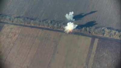 HIMARS destroys several pieces of Russian equipment (see desc.), January 8th 2024