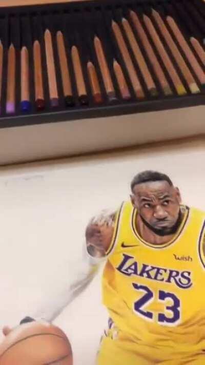 200+ hours drawing of this picture of LeBron James