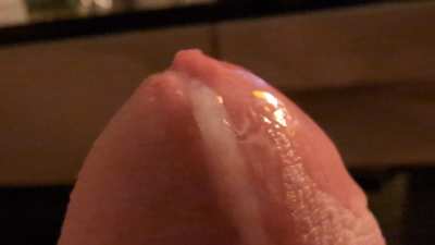 Extremely close up cumshot