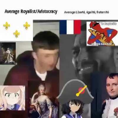 Royalist inbred stupid cake eater vs Revolutionary dark skin waifu