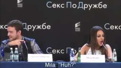 Mila Kunis smacks down a reporter in Russian