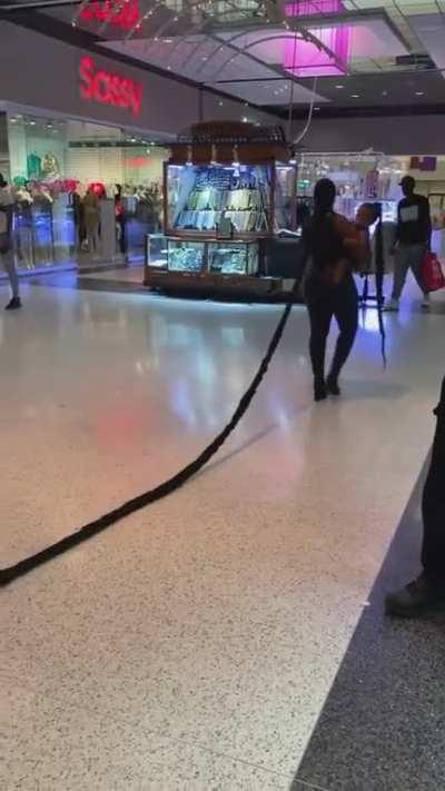 Well that mall doesn’t have to mop. The floor is getting done.