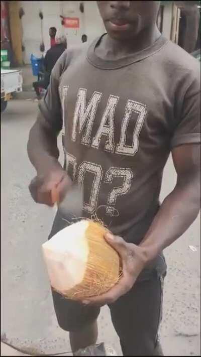 Fresh coconut water in Tanzania