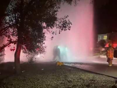 Driver hit a hydrant last night