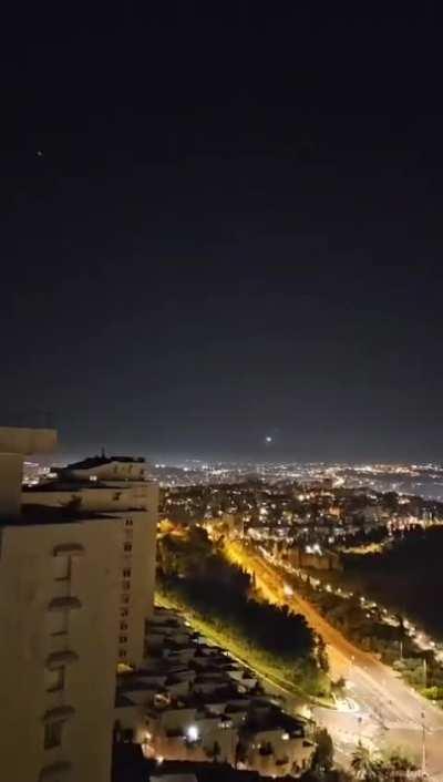 Interceptions last night over the Israeli parliament in Jerusalem 