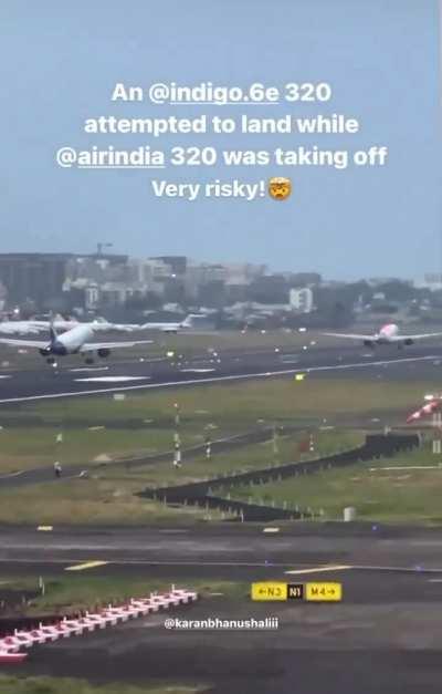 An Indigo 320 attempted to land while AirIndia 320 was still on the roll 