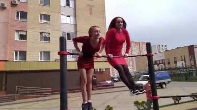 Two Talented Girls Show Some Strength