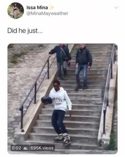 Going down the stairs with skates