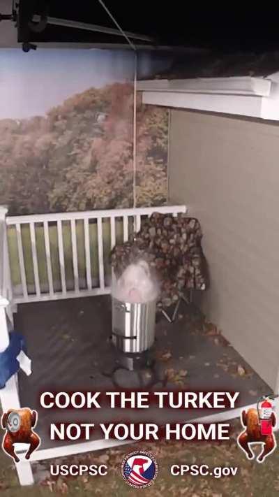 The dangers of frying a turkey.