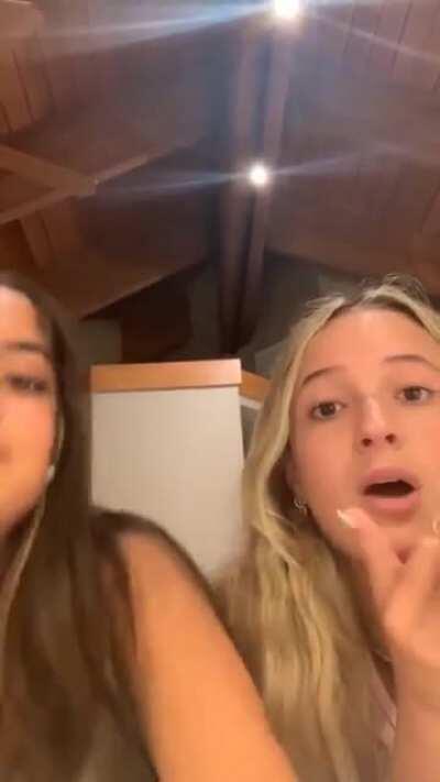 Izzy with a friend on IG live