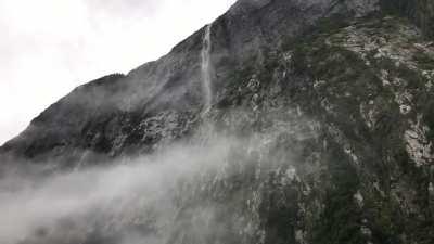 The Lion, Milford Sound NZ. 1302m (4271ft) almost straight up.