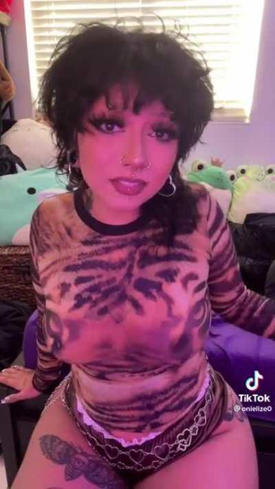 Latina in see through shirt