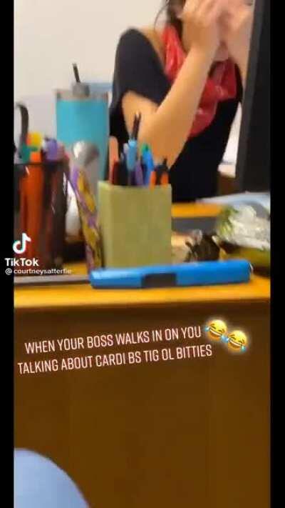 When your boss walks in