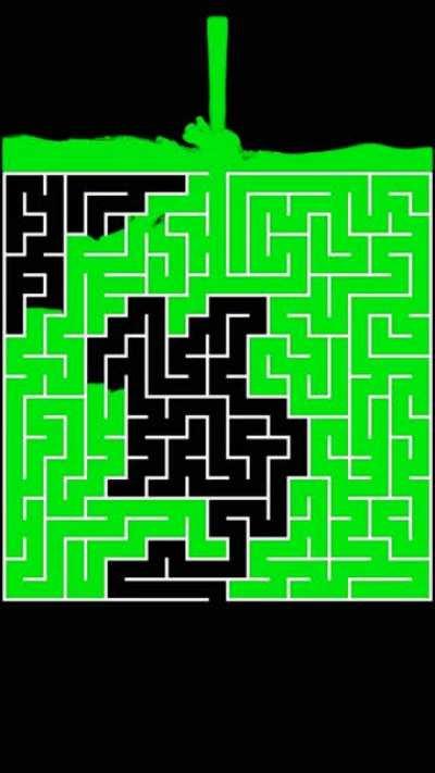 Fluid flowing through a maze