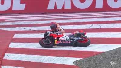 Crash for M. Marquez but recovers to 9th