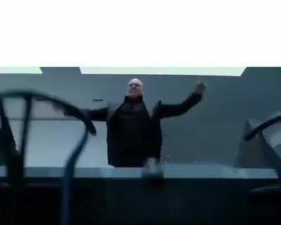 Kingpin flipping a table in rage