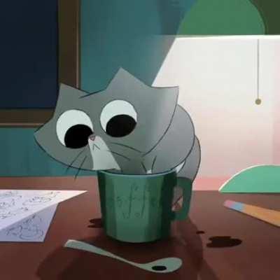 isa cat and it go in da cup