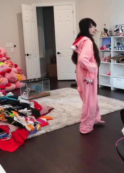 Emiru in a pink onesie - July 2024