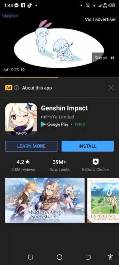 The advertisement for Genshin is getting wild (source: ayakantot @ tiktok)