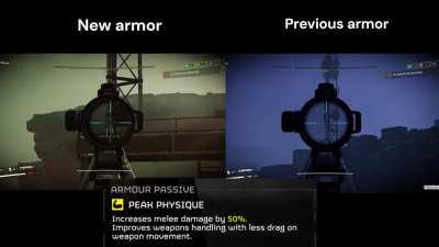 The weapon handling is even worse with the new armor set. So what's the point?