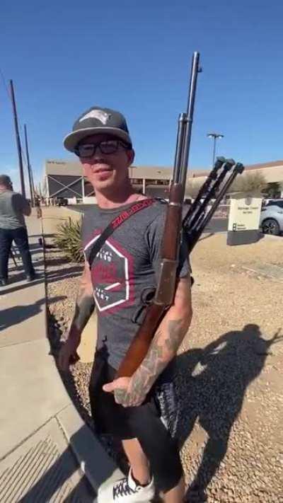 Armed Trump supporters begin to congregate outside Maricopa Arizona Election Office