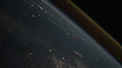 Rocket launch as seen from the International Space Station