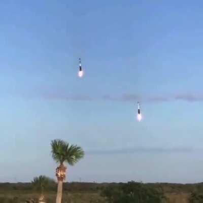 2 Space X rockets land safely