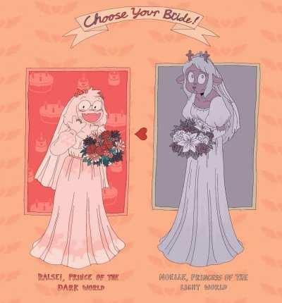 Congrats on your marriage!Who’re you getting married to? (Art by hellspawnmotel)