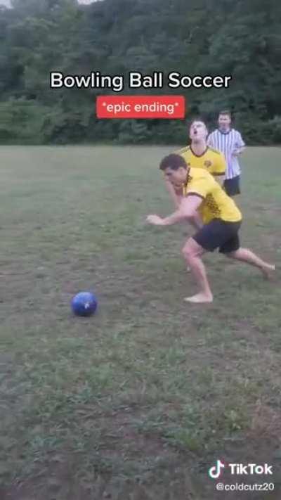 Bowling ball soccer cringe