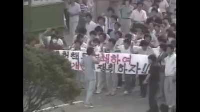 Video footage from the 1987 Democracy protests