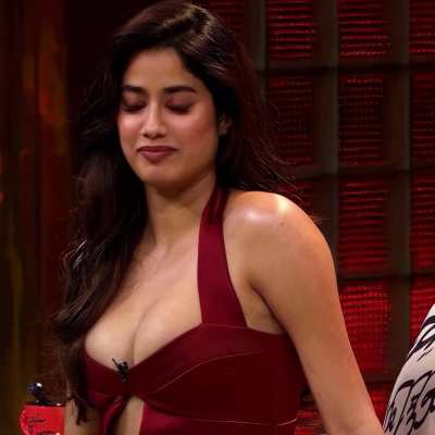 Janhvi Kapoor in a red dress