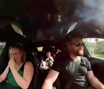 Kids Experience G Forces in a Tesla after back talking Dad