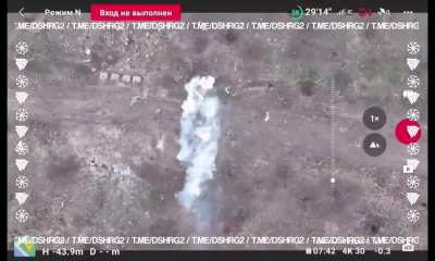 Criminals from the Rusich DShRG openly show footage of dropping a munition containing the chemical weapon chloropicrin onto Ukrainian positions from a drone.