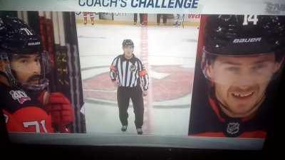 This NHL Ref accidentally trolling New Jersey Devil Player's &amp;amp; Fans