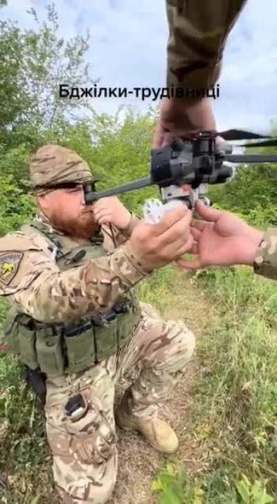 VOG-17 grenade attached to Ukrainian drone