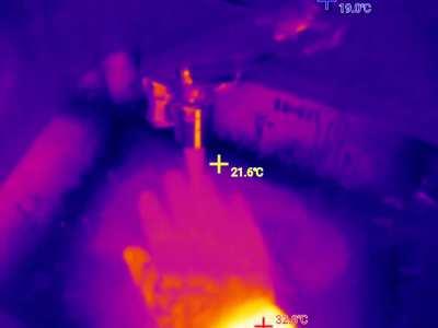 Hot and cold trap water taken with a thermal camera