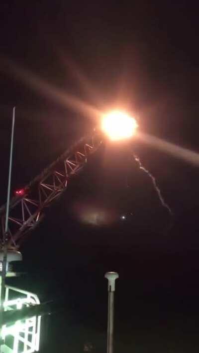 How the flare in a gas platform is ignited