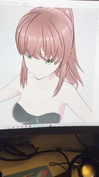 Monika 3D WIP💚❇️