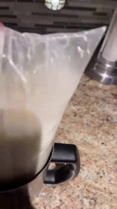 I saw people don’t know how a bagged milk works. There are special pitchers for it and all you gotta do is cut the corner after.