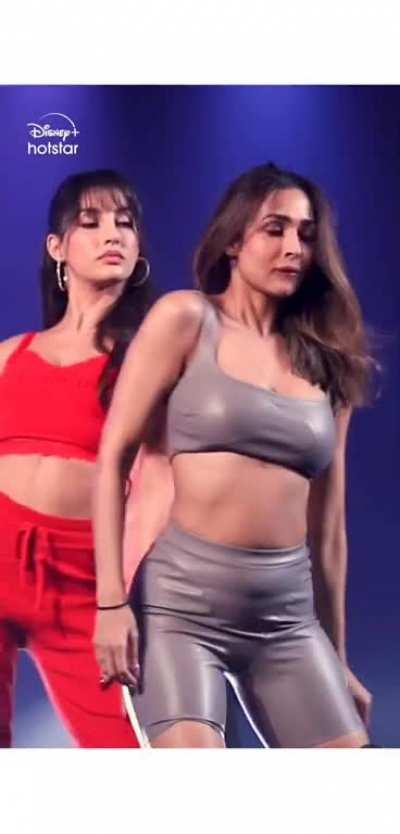 Nora Fatehi and Malaika Arora Khan lesbian dance 🍑