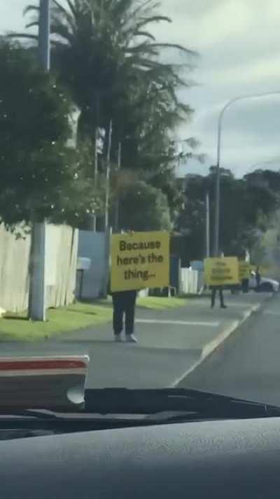 New Zealand roadside advertising.