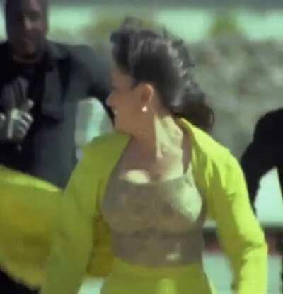 It's quite difficult for Madhuri Dixit to run with those two humongous tits