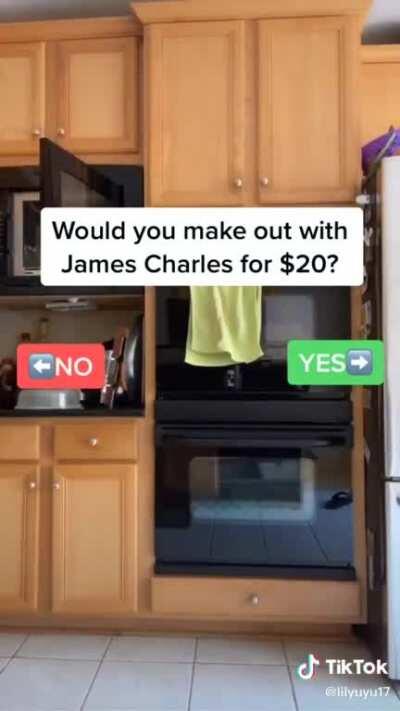 Would you make out with James Charles for $20?