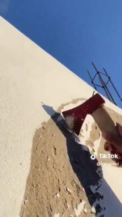 This guy's wall art etched with an axe